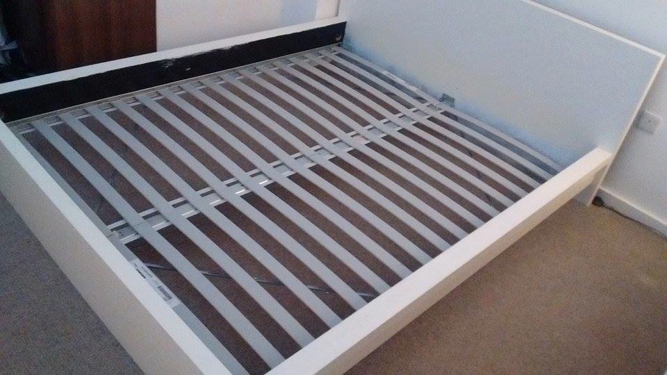 IKEA Queen size Double Bed. White. w/ LURÖY slats and free SULTAN