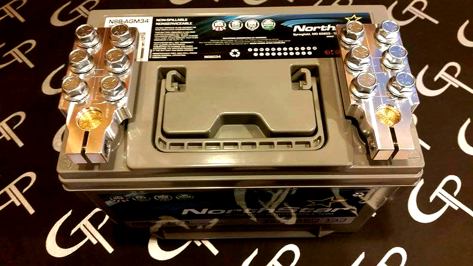 SAE 6 SPOT BATTERY TERMINALS GP CAR AUDIO LUGS TOP POST HEAVY DUTY  1/0 4 2/0 