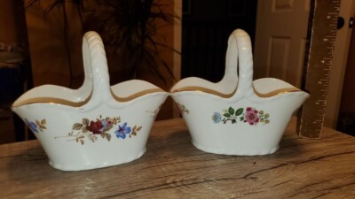 TWO Vtg. Royal Stuart Tara Hall Ireland Bone China Baskets