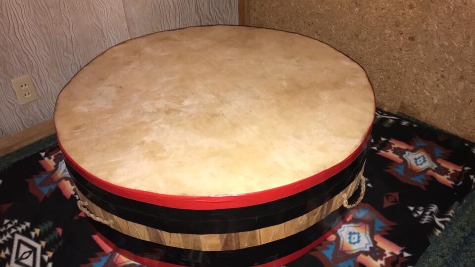 Powwow drum 38”W x 12”H 100% Handmade