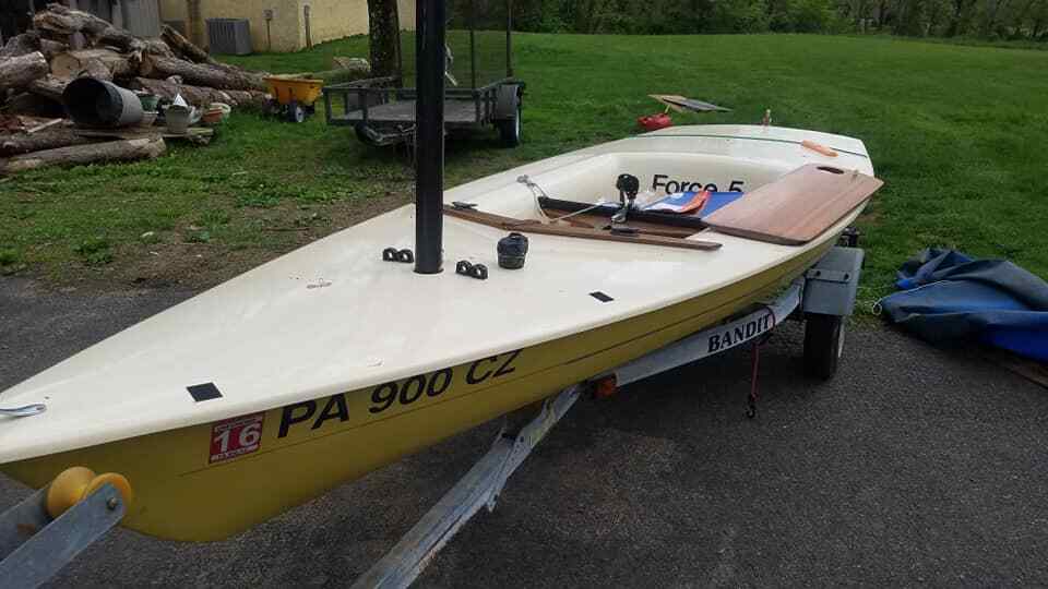 Force 5 sailboat with trailer