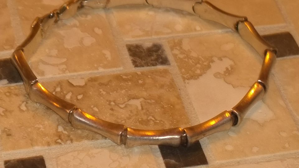 Vintage Ladies Silver Bamboo Bracelet Italy Stamped and Tested 7 1/2