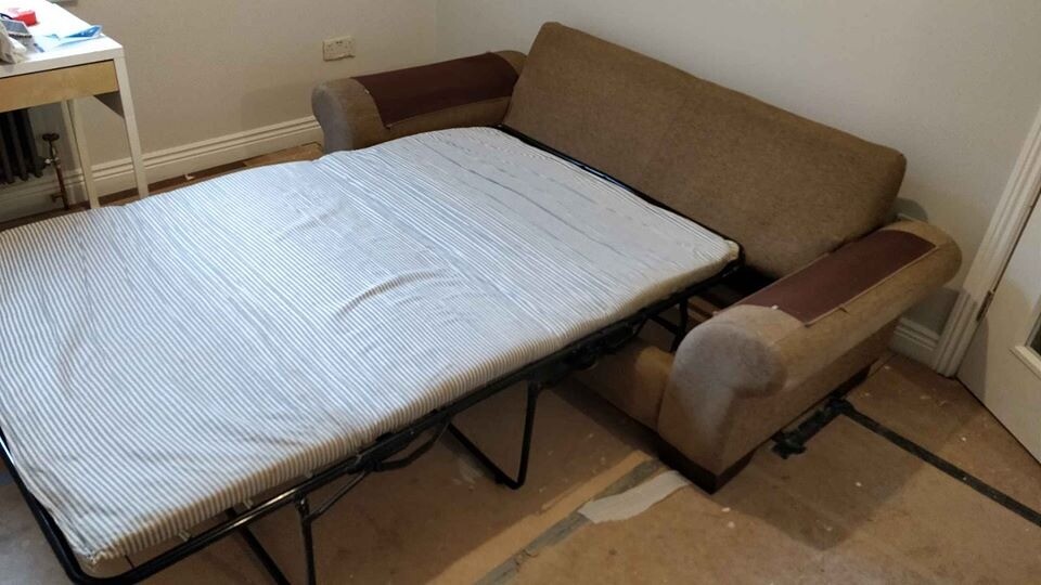 Sofa bed with Som'Toile folding bed mechanism in Chiswick, London