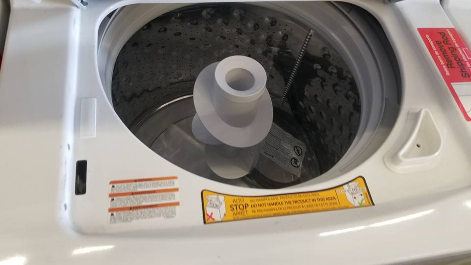 GE White Laundry Center 3.8 cu. ft. Washer & 5.9 cu. ft. 240-Volt Dryer Stacked