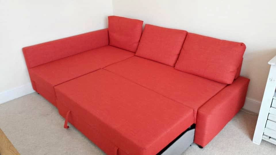 IKEA FRIHETEN corner sofa bed. DARK ORANGE. CAN DELIVER ...