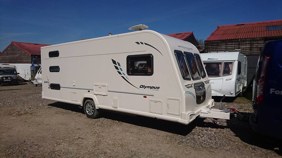 Bailey Olympus 546 6 berth caravan 2011, FIXED TRIPLE BUNK BEDS, VGC