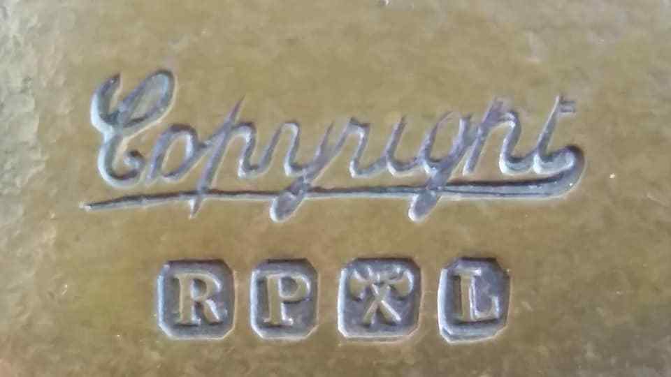 Set OF 2 Vintage BADMINTON Copper Picture Embossed COPYRIGHT MARKED RPL-EP AXES
