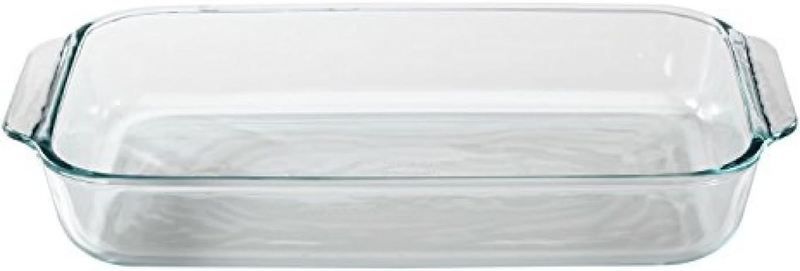 Basics 3 Quart Glass Oblong Baking Dish, Clear 8.9 Inch X 13.2 Inch - 3 Qt