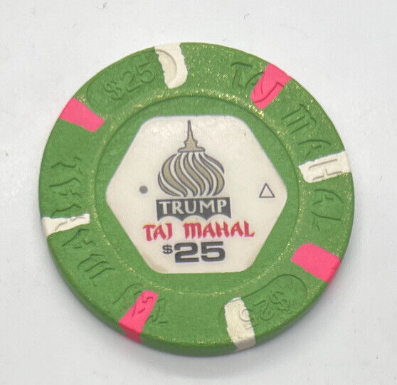 TRUMP Taj Mahal $25 Dollar Casino Poker Chip Atlantic City NJ Donald Trump