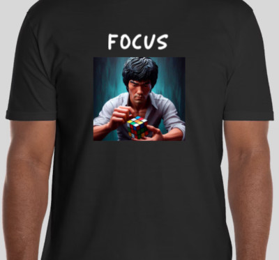 Bruce Lee Rubiks Cube Focus Motivational Shirt T shirt