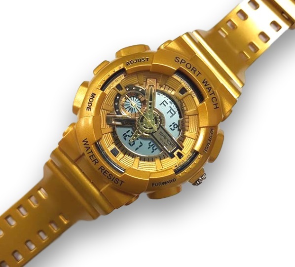 Orologio Sportivo Sanda Uomo Resistente Acqua Cronografo Sveglia Moda Oro lac