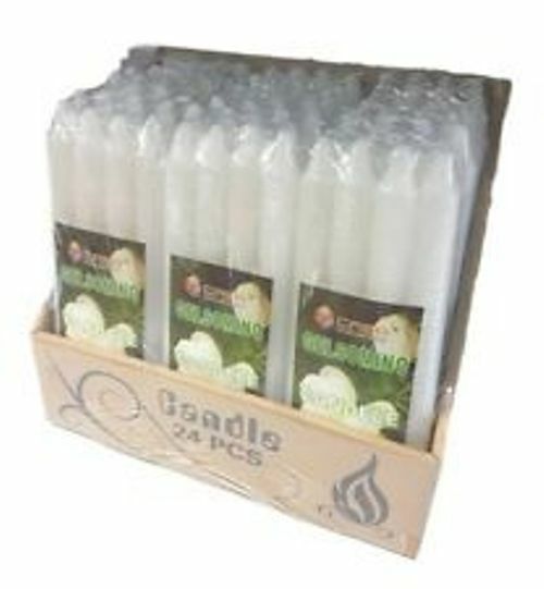 Set 96 Pezzi Candele Bianche Lunghe Profumo Gelsomino 40g dfh