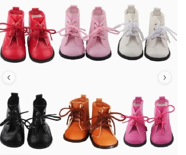 Boots, Leather Tie Boots, Available 6 Colors!  Designed for 18-Inch Dolls