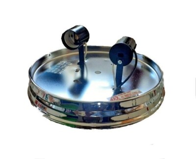 8'' POLISHED CHROME PAN 2-Light Ceiling Fixture Hardware Included NEW 90-757