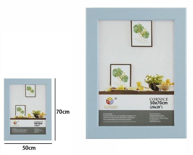 Cornice Per Foto Fotografie Quadri Tele Dimensioni 50x70cm Azzurra dfh