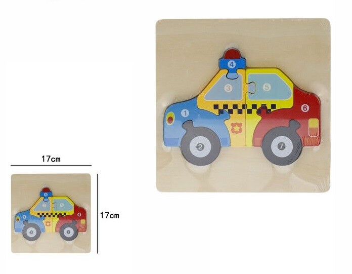3D Puzzle Legno Forma Di Taxi Colorato Gioco Bimbi Bambini dfh
