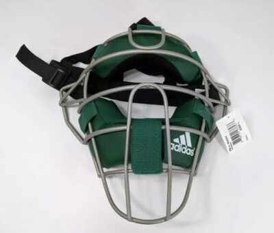 NWT Adidas Pro Issue Baseball Catchers Umpires Mask Green Silver AZ5066