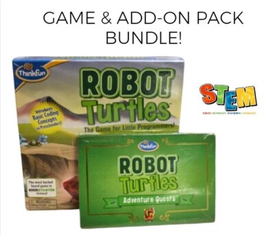 Robot Turtles Board Game Basic Coding STEM Toy w/ Adventure Quest Expansion Set