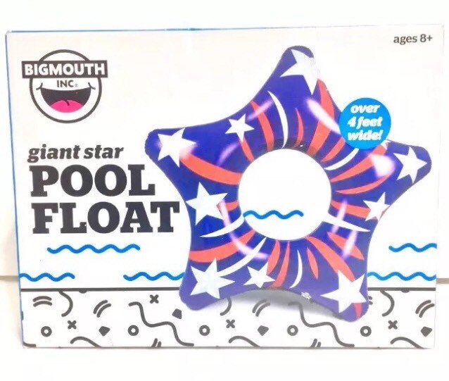 BigMouth COMBO PATRIOTIC STAR Pool Float Inflatable Pool Raft + Beverage Boat pk