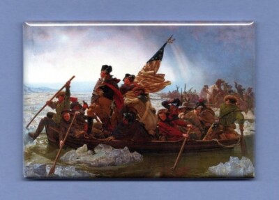 GEORGE WASHINGTON *2X3 FRIDGE MAGNET* PRESIDENT CROSSING THE DELAWARE REVOLUTION