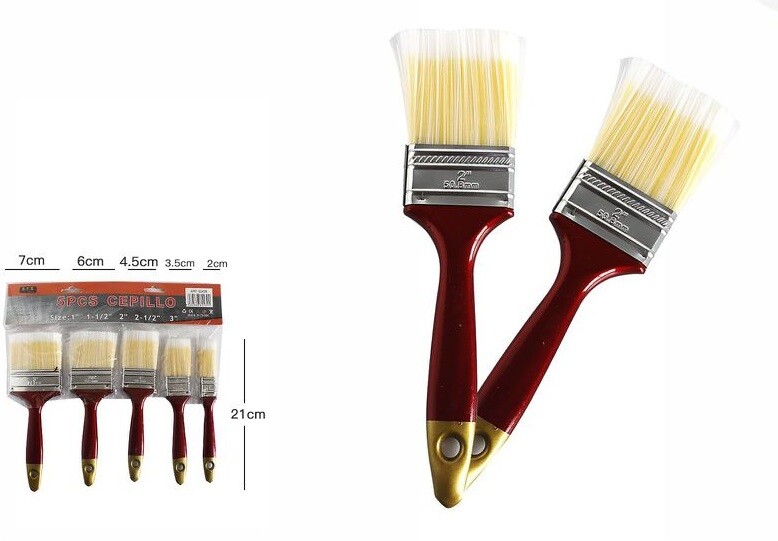 Set 5 Pennelli Pittura Pitturare Ritocchi Varie Dimensioni Setola dfh