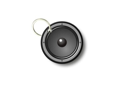 Keychain Round Printed Double-Sided Music DJ Speaker