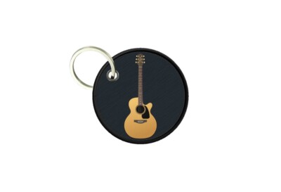 Keychain Round Printed Double-Sided Music Guitar