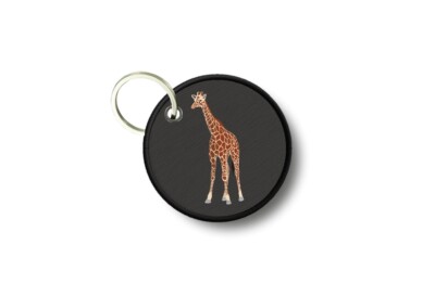 Keychain round printed double-sided giraffe