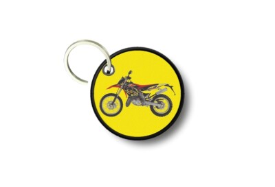 Keychain Round Printed Double-Sided Motocross