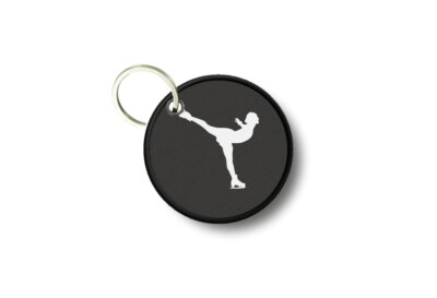 Keychain Round Printed Double-Sided Figure Skating