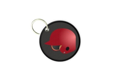 Keychain Round Printed Double-Sided Baseball Helmet