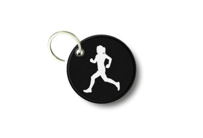 Keychain Round Printed Double-Sided Jogging Running Jogger