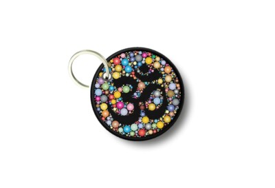 Keychain Round Printed Double-Sided Ohm Buddhist