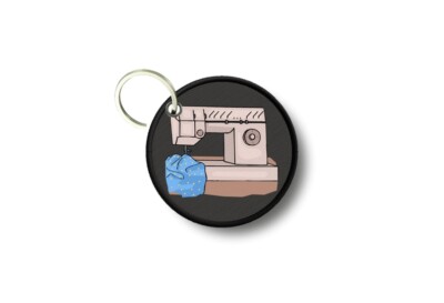 Keychain Round Printed Double-Sided Sewing Machine