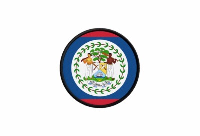Belize Flag Patch Printed Iron-On Round Badge