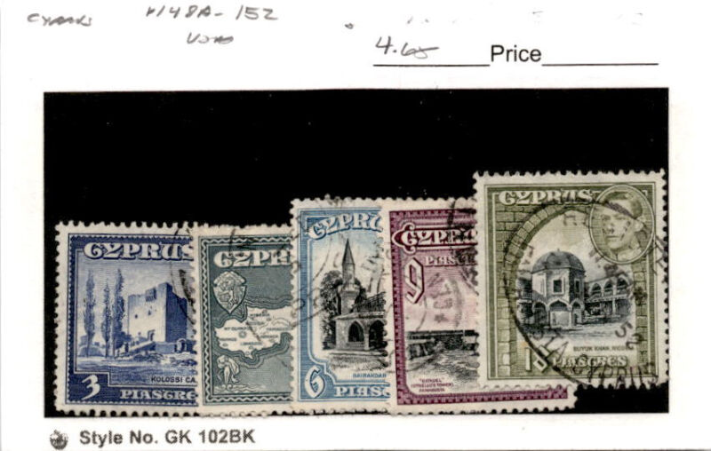 Cyprus, Postage Stamp, #148A-152 Used, 1938 Kolossi Castle (AF)