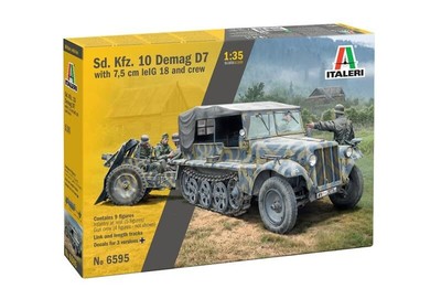 Italeri 6595 SD.Kfz. 10 DEMAG D7 with 7.5 cm Le. IG 18 and Crew, 1:35 Scale, Mod