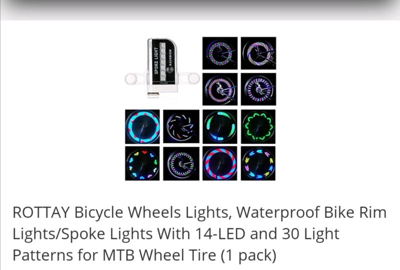 ROTTAY Bicycle Wheels Lights Bicycle Wheels Lights Rottay Waterproof