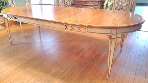 Fab Vintage John Widdicomb Parcel Gilt French Regency Dining Room Table