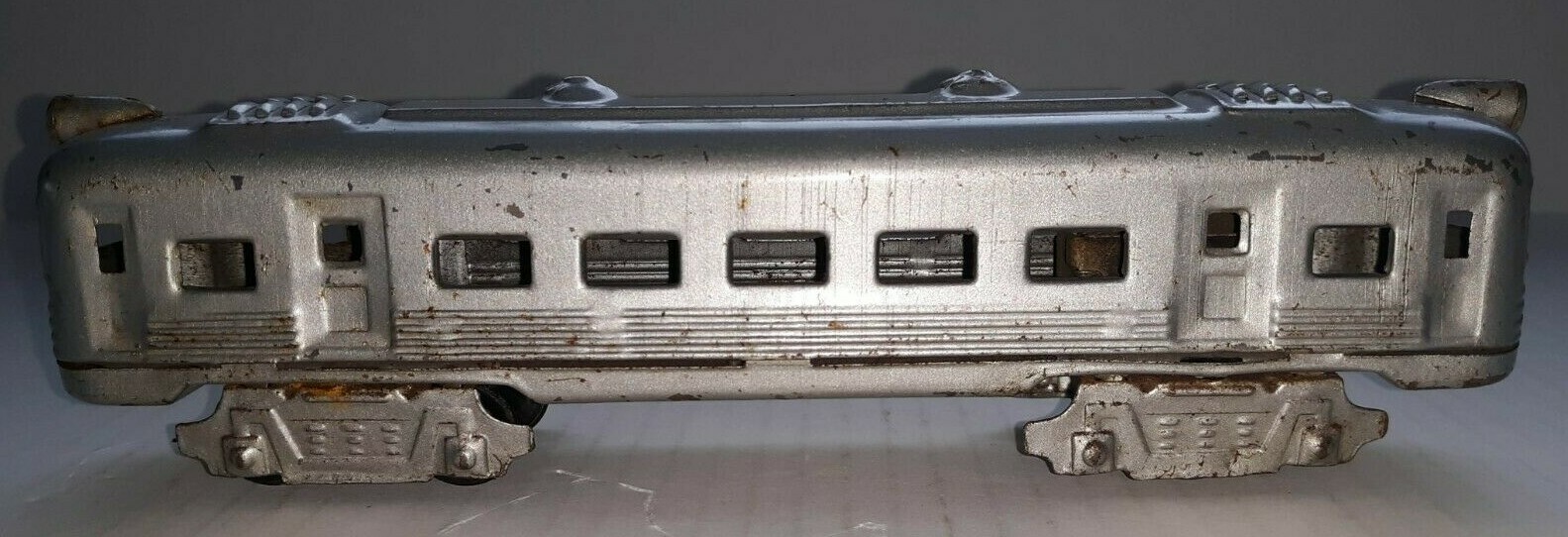 Vintage Japan Friction Toy Train Car Silver Color