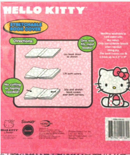 SANRIO HELLO KITTY Stretchable Book Cover Pink Bows