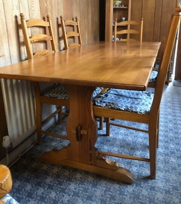Solid pine table sale and 6 chairs
