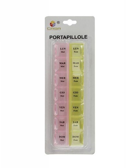 PortaPillole Settimanale Porta Pillole Giornalieri 14 Scomparti per 7 giorni dfh