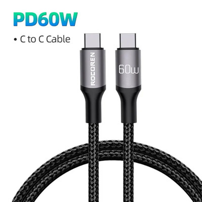 Rocoren 60W USB-C to Type-C Fast Charging Cable PD 3.0