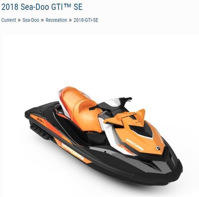 2018 Sea Doo GTI SE 155 Black/Orange