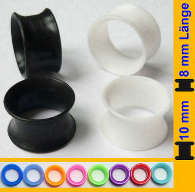Extra Soft Silikon Flesh Tunnel Silicone Ear Plug Ohr Piercing double flared