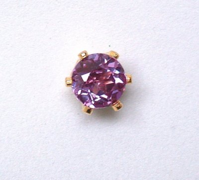 6mm Round Lab Alexandrite Corrundum Gemstone Gem Goldplated Tie Tack ESTT175
