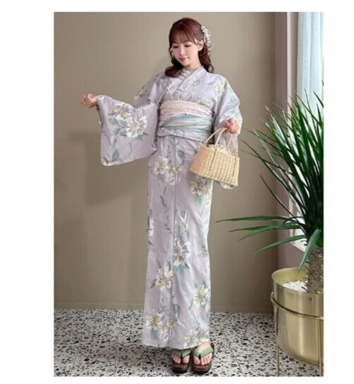 【ウラヤス】 CuLLt KIMONO LONG GOWN Audrey | Printed velvet Long Kimono coat | Japan Silver