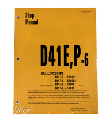 Komatsu D41E-6, D41P-6 Bulldozer Workshop Repair Service Manual - # SEBD007007