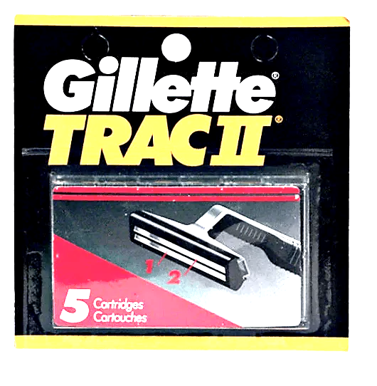 Gillette Trac II Razor Blade Refills, 5 Cartridges (Bulk Packaging)